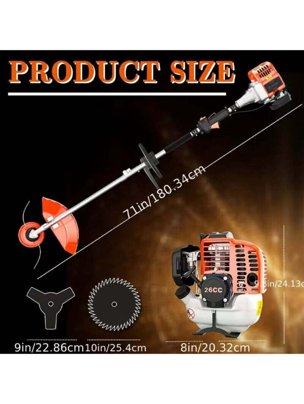 Gas-Powered String Trimmer with a 26CC 2-Stroke Engine